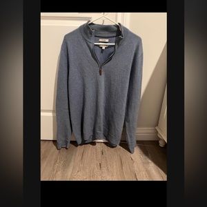 Men’s John W. Nordstrom Blue Quarter Zip Sweater Size:L